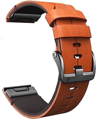Houcy מקורי עור פרה איטלקי עור QuickFit Watchband for Garmin Fenix ​​7x 7 Watch Easyfit Band Wrist 22 26 ממ