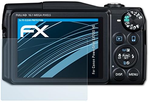 סרט הגנת המסך של Atfolix תואם למגן מסך Canon PowerShot SX700 HS, סרט מגן אולטרה-ברור FX