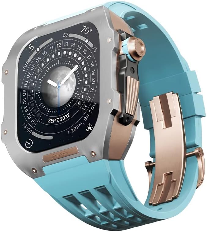 לוח גומי של גומי טיטניום טיטניום עבור Apple Watch 6/5/4/SE Apple Mod Mod Watch Accessory החלפת