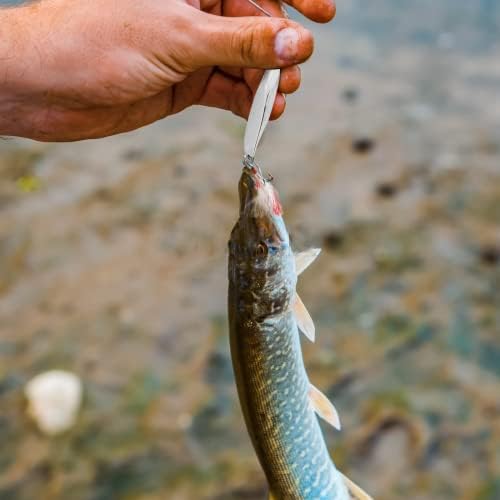 ZSRIVK 5 מידות דיג כפות דיג פתיונות פיתיונות מתכת קשים למים מלח ומים מתוקים, יציקת כפית פתיונות