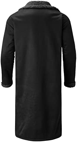 מעיל קרדיגן ארוך של XXBR FLEECE לגברים, כפתור קדמי פתוח מעילי תעלת צמר צמר פלאפי חורפי חום לבגדי חוץ