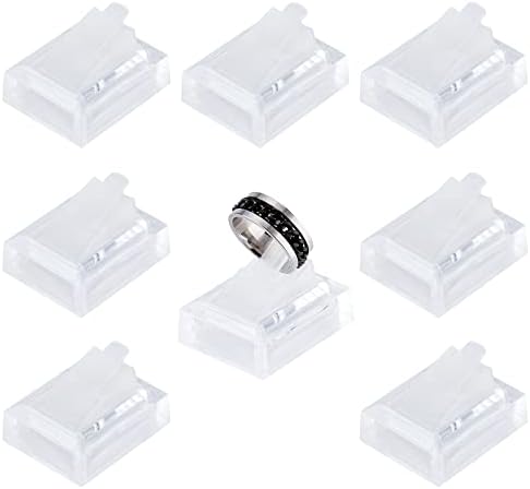 Sunnyclue 8 יחידות טבעת אקרילית מחזיק תצוגת טבעת אקרילית צלול עמדות אחסון מרובע שקופות מציגות