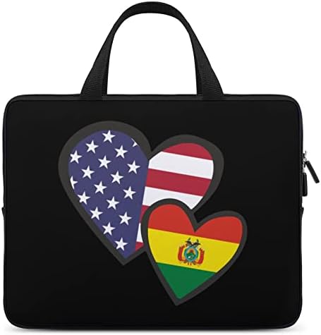 לבבות משתלבים באמריקה של דגל בוליביאן מחשב נייד מארז תיק מחשב דק.