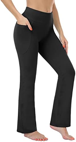 מכנסי יוגה של Bootcut SpecialMagic לנשים עם כיסים אימון גבוה במותניים מכנסיים מתלקחים על נשים לנשים