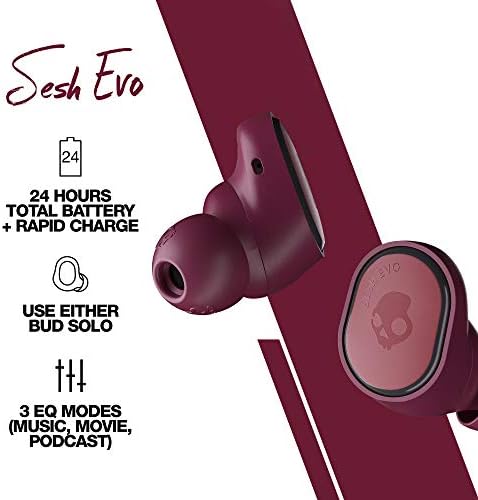 Skullcandy Sesh Evo True Wireless Wireless in- אוזניות Bluetooth תואמות את ה- iPhone ו- Android / Tharging Case