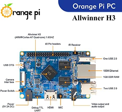 כתום PI PC AllWinner H3 1GB ליבת ריבוע לוח יחיד מיקרו -בקר מיקרו -בקר מיני מחשב הפעל אנדרואיד