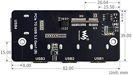PCIE ל- USB 3.2 מתאם GEN1 מיועד למודול מחשוב Raspberry Pi Module 4 IO, יציאות USB במהירות גבוהה 4x, תואמות ל- USB