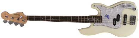 נייט מנדל חתם על חתימה בגודל מלא פנדר לבן גיטרה בס חשמלית עם ג 'יימס ספנס ג' יי. אס. איי אימות-פו