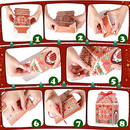 24 יחידות חג המולד מתנת שקיות חג המולד לטפל קופסות חג המולד נייר שקיות עבור סוכריות מגוון צבעים