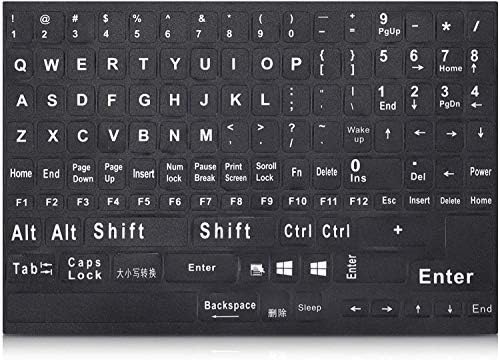 אוניברסלי אנגלית מקלדת מדבקות, גדול מחשב מחשב נייד החלפת מקלדת מדבקות שחור רקע עם לבן אותיות מקלדת מדבקה