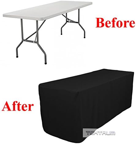 Tektrum Tektrum Cover Table Table Dj ז'קט לתערוכת מסחר - בד עבה/כבד/בד עמיד - צבע שחור