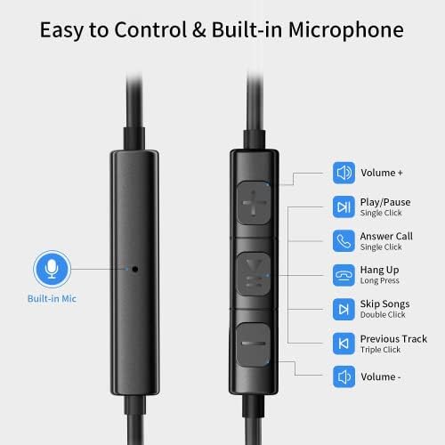 אוזניות מסוג USB C, אוזניות USB C סוג אוזניות מסוג C סטריאו עם בקרת נפח מיקרופון תואמת ל- Samsung Galaxy