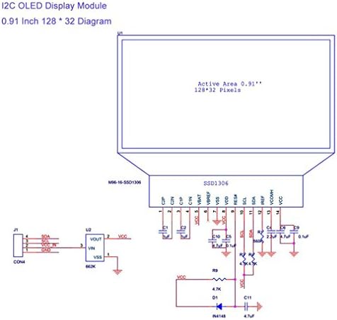 HILETGO 0.91 IIC I2C סדרתי OLED LCD תצוגת SSD1306 128x32 3.3V/5V AVR תמונה עבור Arduino STM32
