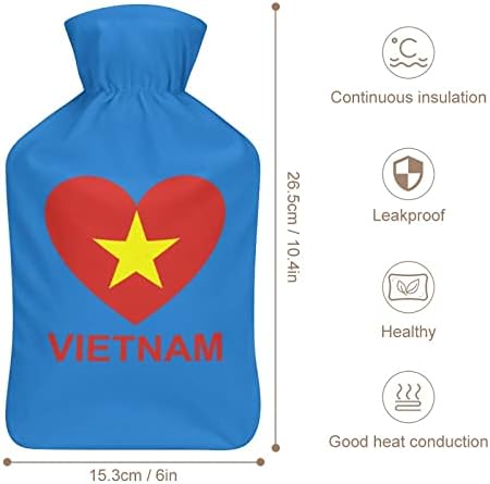 אהבה בקבוק מים חמים בווייטנאם 1000 מל עם כיסוי רך נשלף אריזה חמה נשלפת שקית הזרקת מים לרגליים