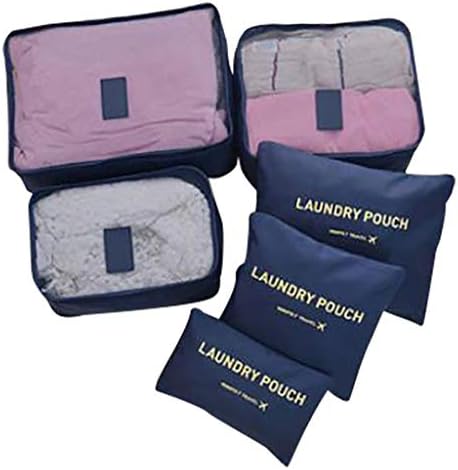 תיקים תחתונים של Uqiangy תיקים תיק תיקים עם שישה חלקים אחסון בגדי נסיעות לבוש משק בית ומארגנים מארגני