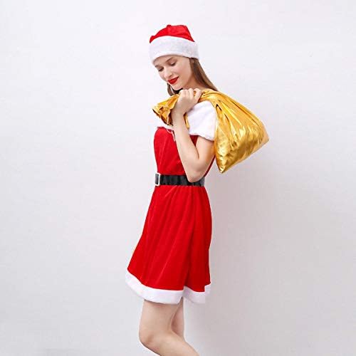 Amosfun של שמלת חג המולד סנטה קלאוס תלבושות שמלת קוספליי למסיבת חג המולד