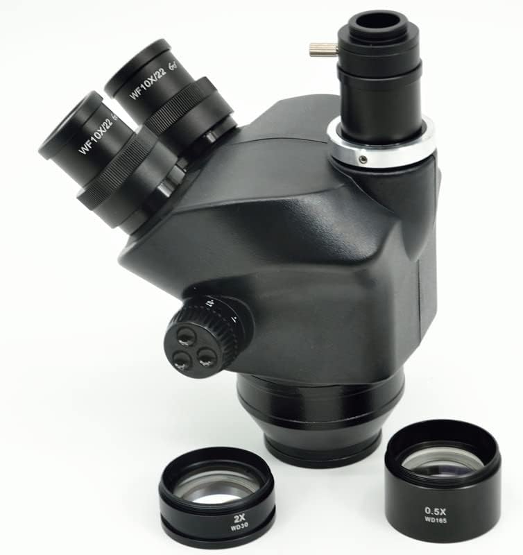 ערכת אביזרי מיקרוסקופ 7x-50x 14x-100x סטריאו מיקרוסקופ מיקרוסקופ טרינוקולית ראש + WF10X/22 ממ עיניים שדה גדול