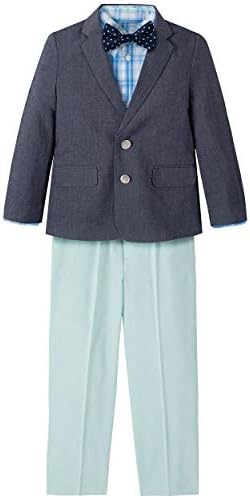 נאוטיקה בנים 4-חתיכה חליפת סט עם שמלת חולצה, עניבה, מעיל, ומכנסיים