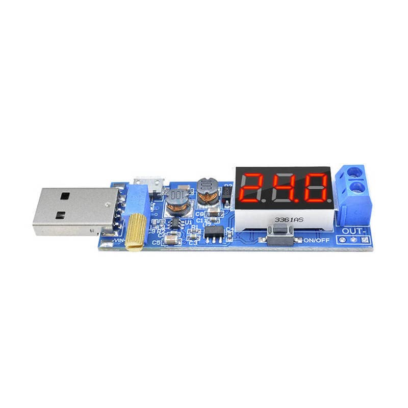 USB שלב למעלה מטה למטה DC-DC 5V עד 3.5V / 12V מודול אספקת חשמל מתכוונן ממיר BOOST BUCK OUT DC 1.2V-24V