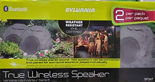 Sylvania 2-Pack True Wireless Rock Bluetooth רמקול חיצוני IPX5 עמיד במים