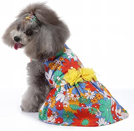 חולצות גור ילדה לכלבים קטנים חצאית הדפס חיות מחמד חמודה חולצה ללא שרוולים נשימה חולצת כלבים נוחה כלב נשימה