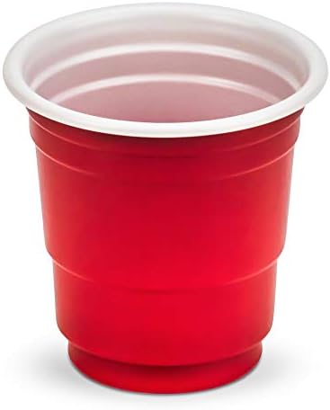 כוסות זריקה של 2 עוז, כוס זריקה מפלסטיק, כוסות מסיבה חד פעמיות, כוסות מיני כוסות, אדום