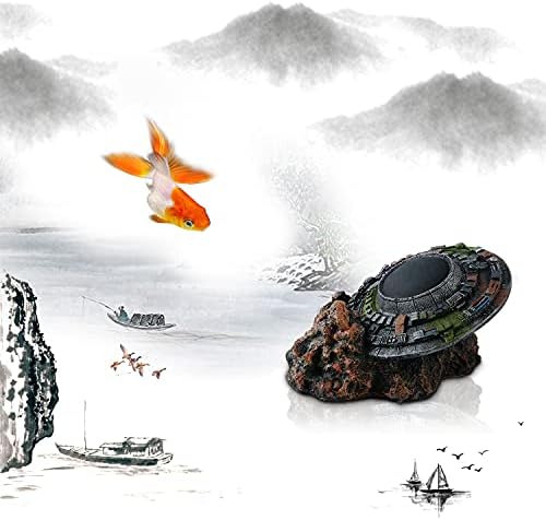 אקווריום קישוטי שרף עב ם דגי טנק אביזרי לאקווריום מיקרו צלחת מעופפת יצירתי דקור זוחלים תיבת גינון קישוט