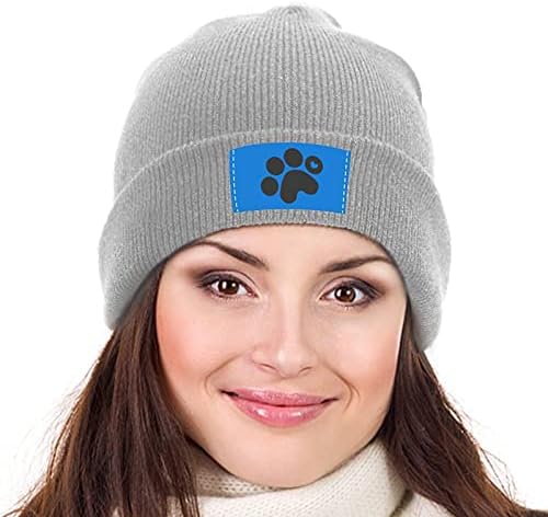 הדפסת כפות כלבים כובע כפה כובע גולגולת סרוגה חמה לגברים נשים