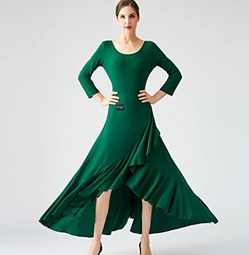 צווארון עגול חצאית ריקוד מודרנית שמלת אולם נשפים שמלה לאומית חליפת שמלה וואלס