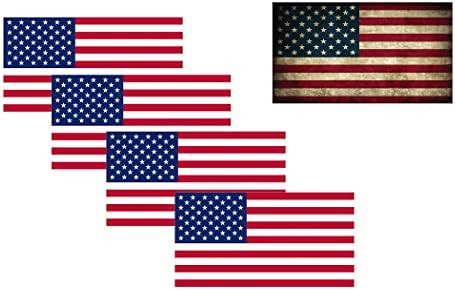 ארהב דגל אמריקאי מדבקות מדבקות פגוש חבילה 5x3 ”יונייטד סאטס של אמריקה סט מתנה של 5 - משולבת נהדרת