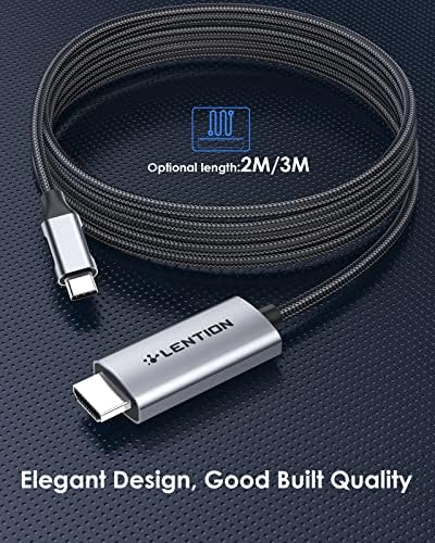 LINCHEN 10ft USB C ל- HDMI 2.0 מתאם כבלים תואם 2021- MacBook Pro 13/15/16, חדש של IPAD Pro/Mac Air/Surface,