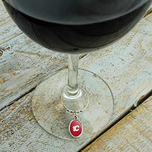 קלגרי להבות לוגו יין זכוכית סגלגל קסם לשתות סמן