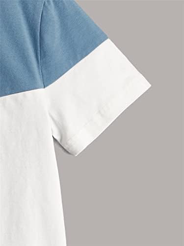 הדפסת אותיות גרפיות של וודיררה בוי סביב צוואר חולצת טריקו שרוול קצר טי מזדמן צבעוני צבעוני 11-12