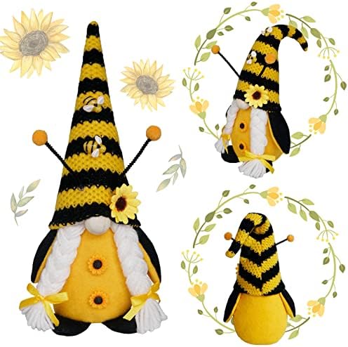דבורה דבורה קטיפה גנום, עיצוב גנום אביב, קישוטי גמדי דבורת דבורת דבורת דבור