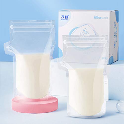 שקית אחסון חלב אם טוינדונה 50 יחידות שקיות אחסון חלב אטומות לדליפות 200 מ ל שקית הנקה רוכסן ברור שקיות אחסון