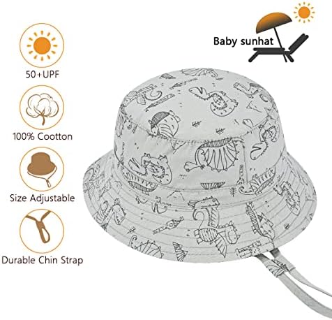כובע שמש של תינוק, כובעי קיץ חוף קיץ 50+ כובעי הגנה מפני שמש, פעוטות ילדים רחבים שוליים כובעי שמש כובע （0-6