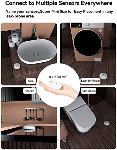 חיישן דליפת מים של ialarm Zigbee - דורש רכזת זיגבי - עקוב אחר הבית שלך לדליפות - מתאים למטבחים, חדרי אמבטיה,