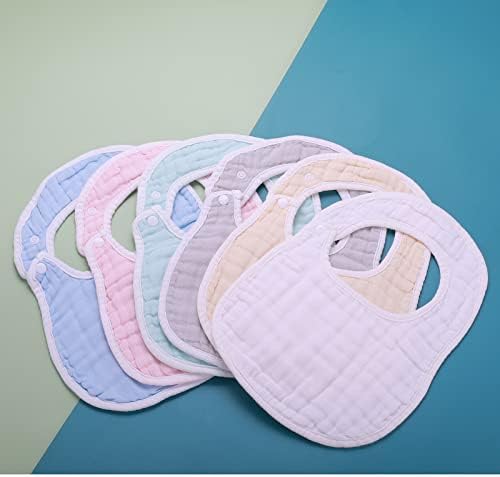 ISRONO 6-חבילות תינוקות צורת U MULTICILOR כותנה סופר רכה וסופגת עם 8 שכבות גזה המתאימות לבנים ובנות