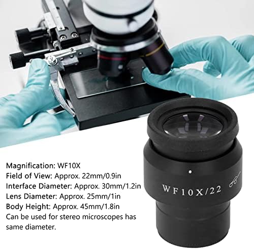 מיקרוסקופ עינית, ממשק מיקרוסקופ עדשת מצלמה 10/22 ממ 30 ממ, זווית רחבה גבוהה עינית עינית לניסוי סטודנטים,