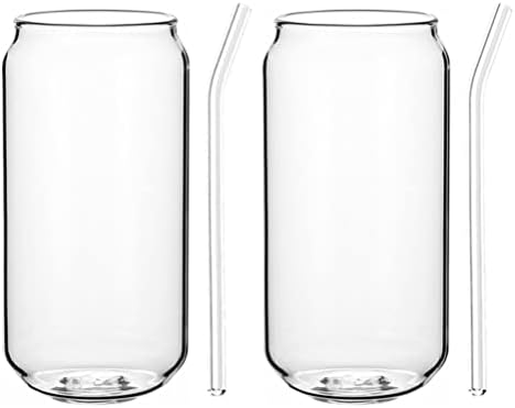 2 סט שתיית משקפיים עם, יכול בצורת כוס קוקטייל כוסות, עבור ויסקי, סודה, תה, מים, מתנה לשקע מכסה לשקע