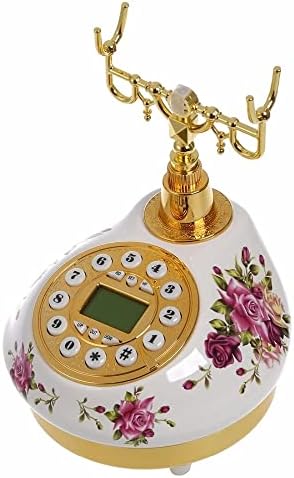 Mxiaoxia טלפון קווי עתיק עם זיהוי שיחה תאריך שעון התאמה טבעת ללא סוללה טלפון קלאסי למשרד הביתי