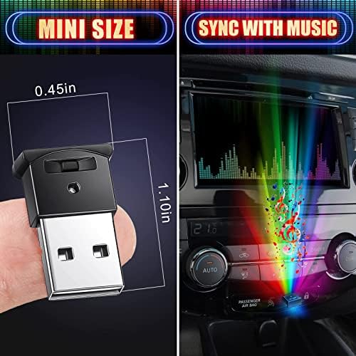 4 PCS מיני USB LED תאורת LED RGB מכונית LED LED תאורת פנים מוסיקה סנכרון USB CAR תאורה DC ​​5V USB
