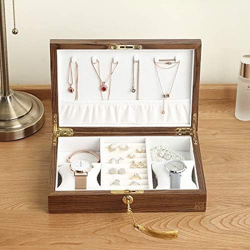 ZCXIYU קופסת תכשיטים עץ גדולה שרשרת עץ טבעת עגיל שעון מארגן מארגן תכשיטים מארז ארון מארגן תכשיטים