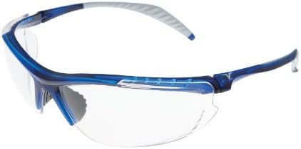 Encon Wraparound Veratti 307 משקפי בטיחות, עדשה ברורה, מסגרת כחולה שקופה