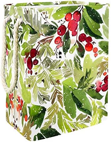 תבנית חג מולד בצבעי מים לא -איסי עם פירות יער וסל כביסה אשוחית סל מתקפל באחסון לפח תינוק
