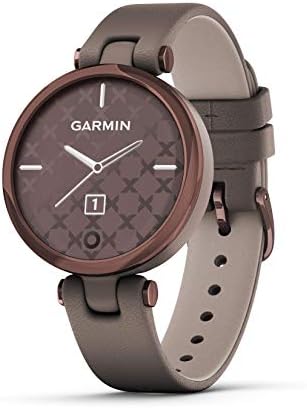 Garmin Lily ™, שעון חכם קטן של GPS עם מסך מגע ועדשה בדוגמת, ברונזה כהה והחלפה רצועת אביזרים עבור Lily