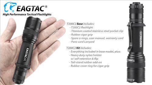 EAGLETAC T200C2 XM-L2 LED פנס, שחור
