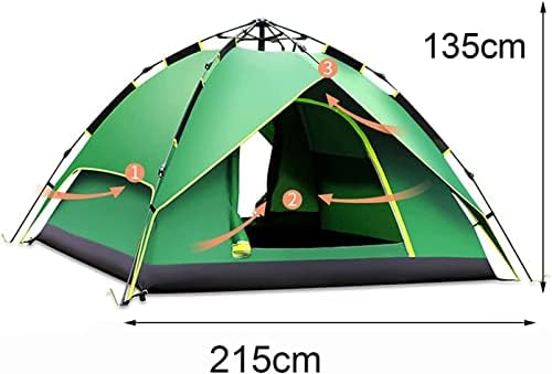 אוהל אוהל טיול קמפינג חיצוני אוהלי קמפינג פופ-אפ חיצוניים, 3-4 אנשים בסגנון בצורת פרחים שכבה כפולה פיקניק
