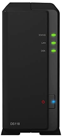 Synology Diskstation DS118 NAS Server עם RTD1296 מעבד 1.4GHz, זיכרון 1GB, אחסון SSD 4TB, 1 x 1GBE LAN, מערכת