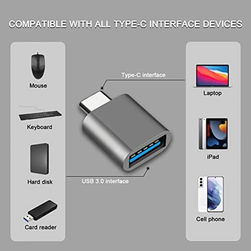 מתאם USB C ל- USB - ממיר Thunderbolt 4 נקבה עד זכר של MacBooks ועוד